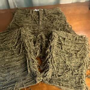 Rockstar Original Model Camouflage Jeans with Fringe Shredded Jeans Size M